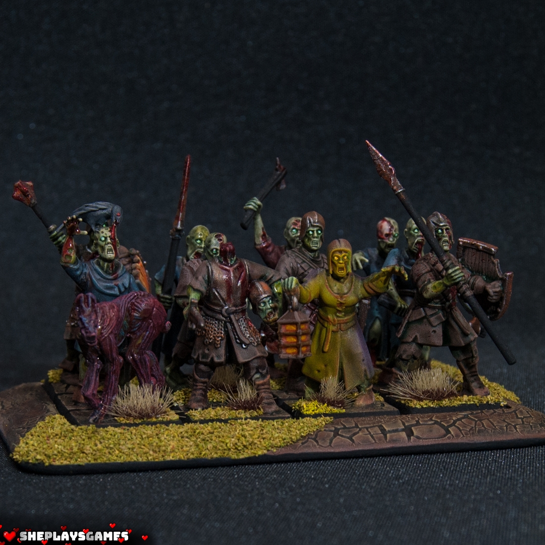 Living Dead Peasants na Warriors painted and ready to play