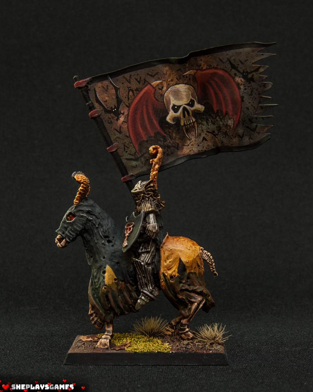 Vampire Counts | Black Knights | Mousillon | Warhammer 6th edition | Standard Bearer | Freehand
