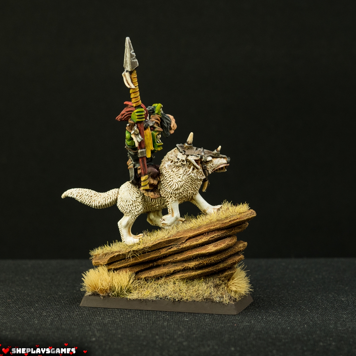 Orcs and Goblins | Wolf Rider Boss | Warhammer Fantasy | Greenskinz | Oldhammer Miniatures | Warhammer The Old World