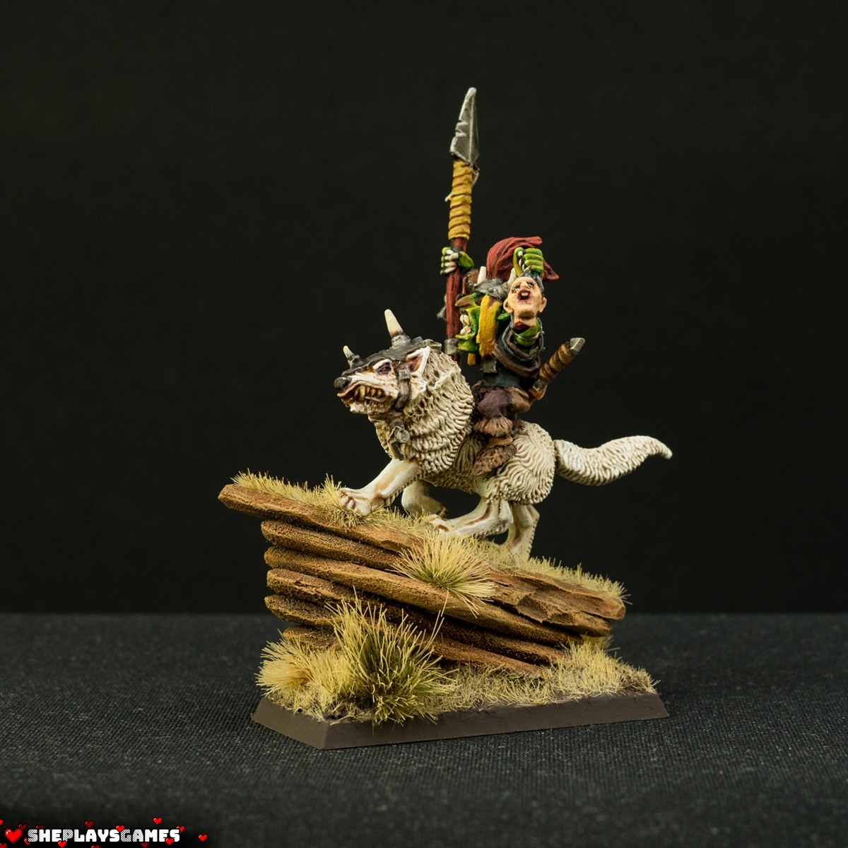 Orcs and Goblins | Wolf Rider Boss | Warhammer Fantasy | Greenskinz | Oldhammer Miniatures | Warhammer The Old World