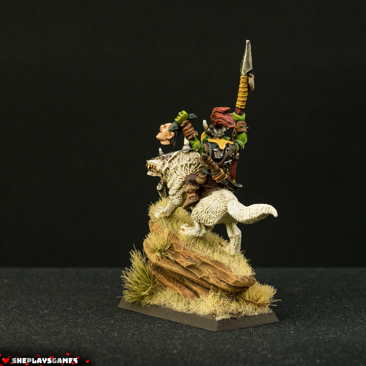 Orcs and Goblins | Wolf Rider Boss | Warhammer Fantasy | Greenskinz | Oldhammer Miniatures | Warhammer The Old World