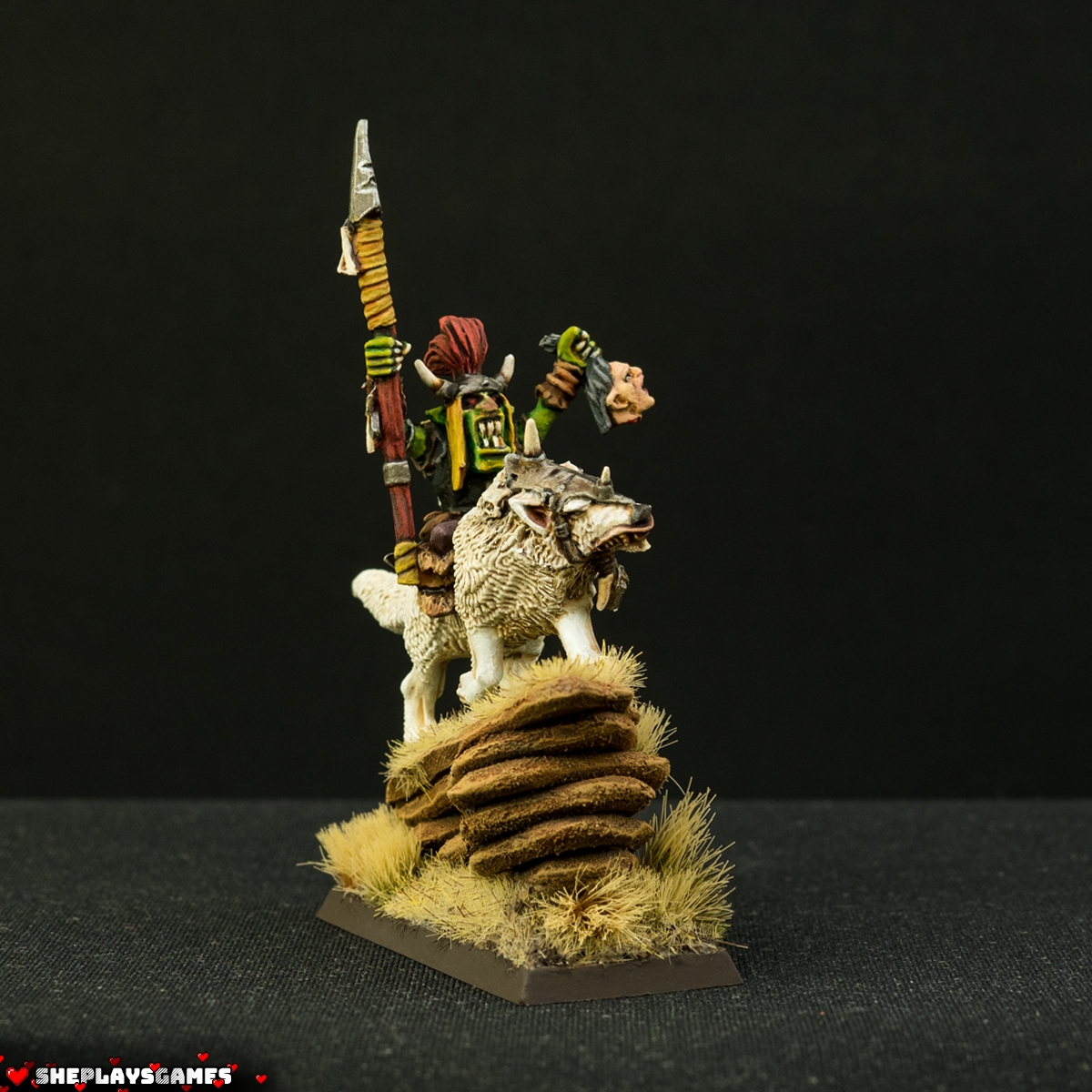 Orcs and Goblins | Wolf Rider Boss | Warhammer Fantasy | Greenskinz | Oldhammer Miniatures | Warhammer The Old World