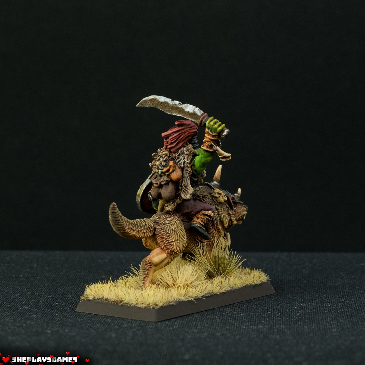 Orcs and Goblins | Wolf Rider Boss | Warhammer Fantasy | Greenskinz | Oldhammer Miniatures | Warhammer The Old World