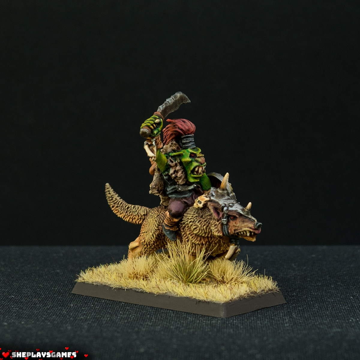 Orcs and Goblins | Wolf Rider Boss | Warhammer Fantasy | Greenskinz | Oldhammer Miniatures | Warhammer The Old World