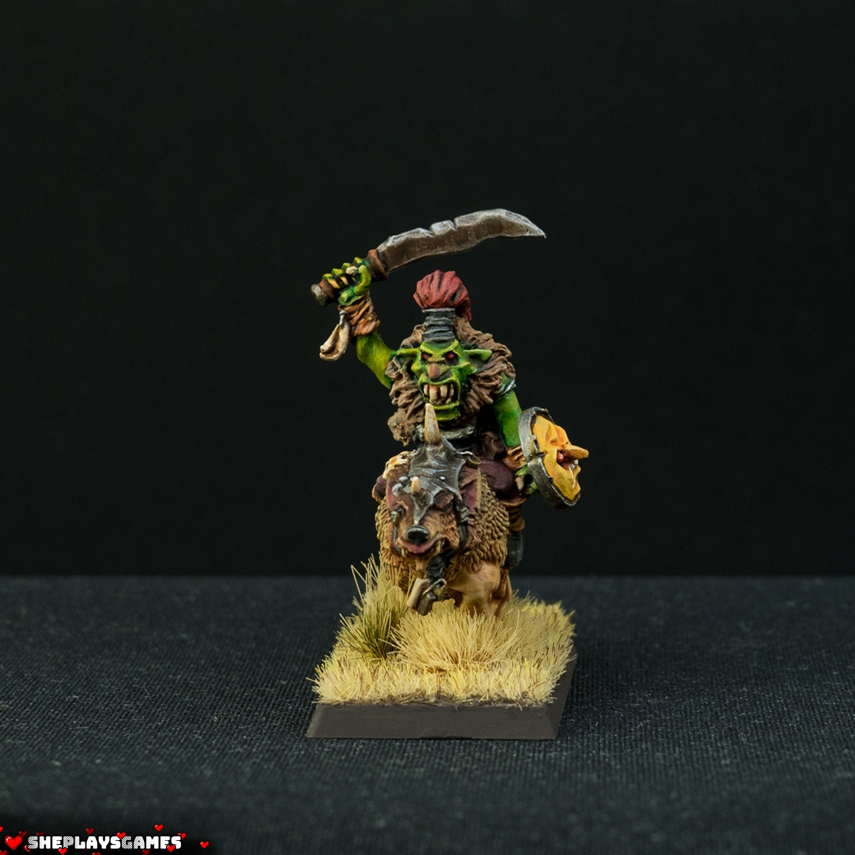 Orcs and Goblins | Wolf Rider Boss | Warhammer Fantasy | Greenskinz | Oldhammer Miniatures | Warhammer The Old World