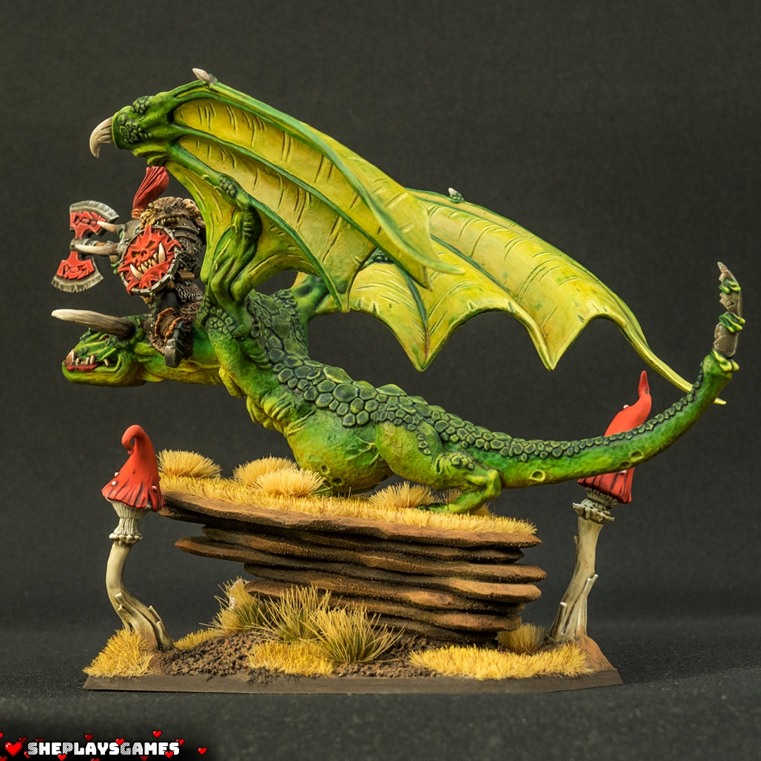 Orcs and Goblins | Orc Boss on Wyvern | Warhammer Fantasy | Greenskinz | Oldhammer Miniatures | Warhammer The Old World